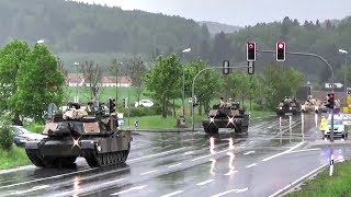 US Tanks amp Howitzers Passing Through German Town [upl. by Doble]