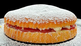 Super Easy Victoria Sponge Cake  Quick and Delicious Cake in 5 Minutes Vanilla Cake [upl. by Jemina764]