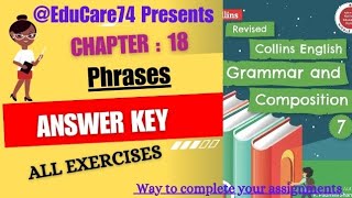 7th Lesson  18 Phrases answer key Class 7th Collins English Grammar amp Composition [upl. by Obara]