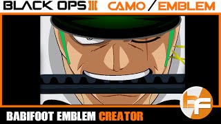 Black Ops 3 Emblem Tutorial 042  Roronoa Zoro  Babifoot [upl. by Hnaht499]