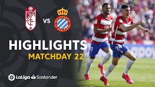 Highlights Granada CF vs RCD Espanyol 21 [upl. by Allerie]