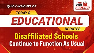 Disaffiliated Schools Continue to Function As Usual  Educational Highlights 11Nov2024 [upl. by Eastlake]