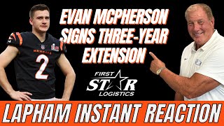 Dave Lapham Instant Reaction  Evan McPherson Signs ThreeYear Extension With Cincinnati Bengals [upl. by Cleary]