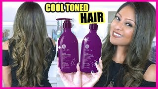 PURPLE SHAMPOO AND CONDITIONER REVIEW │ HOW I TAKE CARE OF MY DARK GREY HAIR COLOR [upl. by Ulrick935]