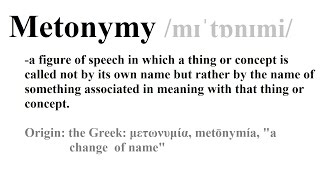 Metonymy [upl. by Alyal]