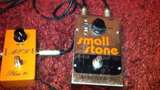 MXR 74 Phase 90 Reissue 2010 vs Electro Harmonix Small Stone 1977 [upl. by Adaven437]