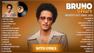 Bruno Mars Greatest Hits Full Album 2024  Bruno Mars Best Songs Playlist 2024 With Lyrics 1080p 25f [upl. by Asiil853]