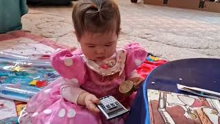 110423 1yr old chooses rice and then calculator for 1st birthday doljabi [upl. by Jahn211]