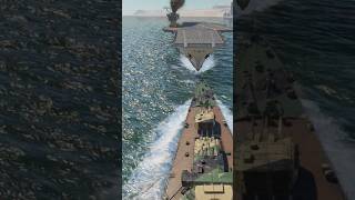 Crucero Japones se enfrenta a portaaviones Forrestal No Real battleship naval warthunder [upl. by Esbensen]