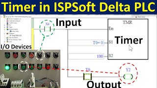 Timer of Delta DVP PLC using ISPSoft Programming Software  Timer TT and DN bit [upl. by Nollahs]