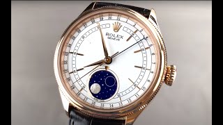 Rolex Cellini Moon Phase Red Gold 505350002 Rolex Watch Review [upl. by Ronna]