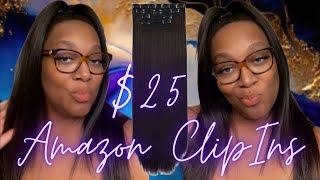 AMAZON CLIPINS HAIR EXTENSIONS 25  INSTALL TUTORIAL  CHEAP And THICK HAIR AMAZING RESULTS [upl. by Frans225]