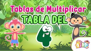 TABLA DEL 4 PARA NIÑOS  Canciones de las tablas de multiplicar  Elite Kids [upl. by Darum]