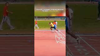 USAIN BOLT WARM UP BEFORE 200M WORLD RECORD⚡😱worldrecord usainbolt sprinter sprinting running [upl. by Ahsenak]