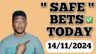 FOOTBALL PREDICTIONS TODAY 14112024 SOCCER PREDICTIONS TODAY  BETTING TIPS footballpredictions [upl. by Smaoht]