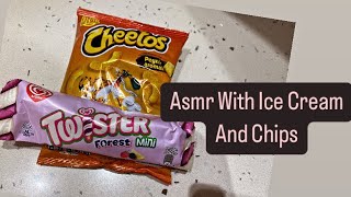 Asmr Ice Cream And Chipsasmr satisfying icecream twister chips asmrsounds [upl. by Dominica]