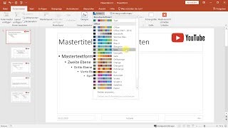 Arbeiten mit dem Folienmaster LayoutVorlagen für die Präsentation – PowerPointTutorial [upl. by Halima]