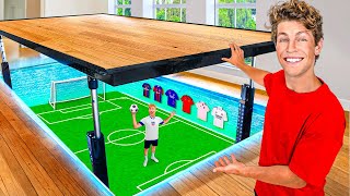 I Built a SECRET Soccer Field in My Room [upl. by Nneb]