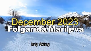 Italy Skiing Val di Sol Folgarida Marilleva 12 december 2023 [upl. by Heim]