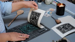 Linocut Printmaking The Process ❊ How To Make A Lino Print Step By Step ❊ Printmaking Tutorial [upl. by Idyh]