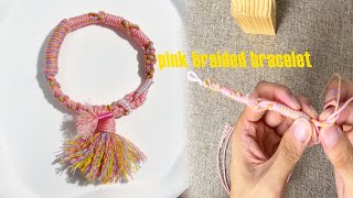 Rope weaving class today is Cool Pink Braided Bracelet [upl. by Ela850]