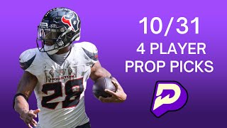 1031 PRIZEPICKS  BEST 4 NFL TNF WEEK 9 PLAYER PROPS  prizepicks prizepickstoday nflprizepicks [upl. by Lissak]