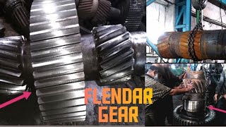 sugar mill flendar gear turrning teeth cutting [upl. by Zanze]