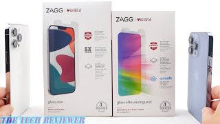 ZAGG Glass Elite amp Glass Elite VisionGuard for iPhone 13 Pro Max Installation Comparison amp Review [upl. by Nadual]