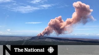 Kilauea volcano erupts Hawaii hit by earthquake [upl. by Tterb829]