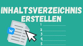 Inhaltsverzeichnis in Word erstellen  kurz und einfach erklärt [upl. by Llehcam95]