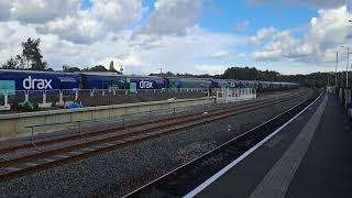 GBRF Class 66 going through Mirfield to Drax Power Station [upl. by Elbart861]