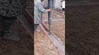 Foundation concrete pouring process for the selfbuilt house [upl. by Roobbie]