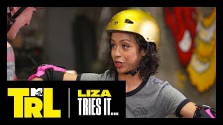 Liza Koshy Learns How to Roller Derby  MTVs Liza Tries It [upl. by Martynne]