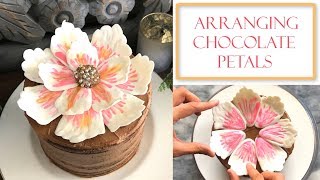 How to Arrange Chocolate Petals on a Cake  Simple Tips [upl. by Johst197]