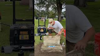 Grave of Mary Folsom 18381859 gravestone restoration timelapse cemetery graveyard gravesite [upl. by Opaline983]