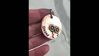 Handcrafted Artisan Copper amp Brass Daisy Flower Dog Pet ID Tag [upl. by Goldner607]