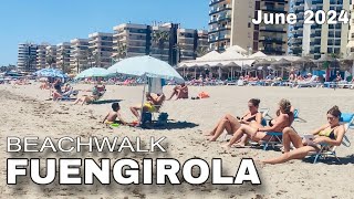 FUENGIROLA MALAGA SPAIN SUMMER BEACH WALK 4K JUNE 20 2024 Ms Fuengirola Vlogs [upl. by Enohpesrep]