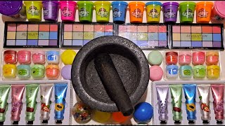 Rainbow slime making mixing makeup squishys and cream to make slime satisfying asmrslime [upl. by Mendelsohn12]