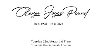 Olwyn Joyce Pound  Memorial Service [upl. by Garrick]