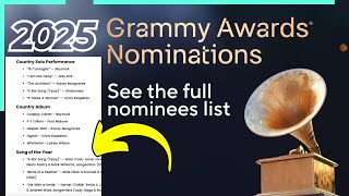 Grammy nominations 2025  grammy nominations 2025 Complete List of nominees [upl. by Ettedranreb]