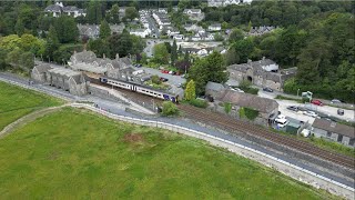 Class 156 Action at GrangeOverSands From Above [upl. by Oicnevuj78]