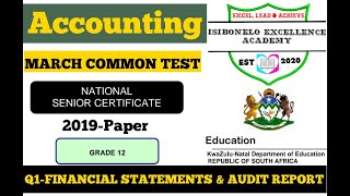 GRADE 12 2019 March Common TestQuestion 1Statement of Comprehensive Income Statement [upl. by Corsiglia]