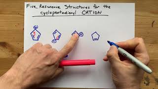 Draw the Five Resonance Structures for Cyclopentadienyl Cation [upl. by Anahahs629]