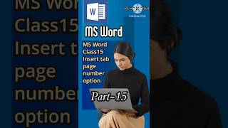 Insert tab page number option in MS Word Part15 wordtips shorts msword [upl. by Eislel]