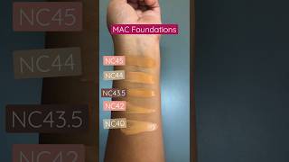 MAC Foundation Swatches  MAC Foundation Medium to Dusky Tone macfoundation shorts shortsvideo [upl. by Collen]