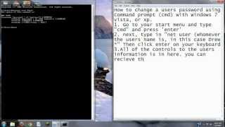 How to Change a Users Password Using Command Prompt CMD on Windows 7 Vista and XP [upl. by Aerdnas555]