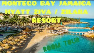 Montego Bay Jamaica Hyatt Ziva Room Tour Rose Hall Junior Suite Double Bed Ocean View All Inclusive [upl. by Naziaf]