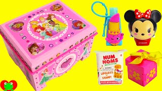 DIY Disney Princess Treasure Box with Num Nom Lip Balms Tsum Tsum Shopkins and More [upl. by Iveel]