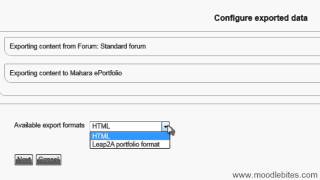 MaharaBites  Exporting from Moodle to Mahara Portfolio [upl. by Aurilia]