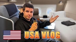 Flyver på første klasse  USA vlog 2022 del 1 [upl. by Page554]